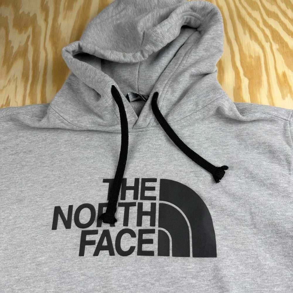 The North Face Mens Half Dome Pullover Hoodie Gray Black Logo Large NF0A4M4B